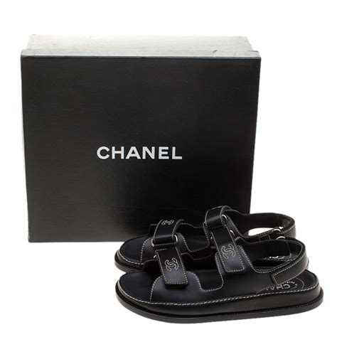 chanel black and white sandals|chanel velcro sandals australia price.